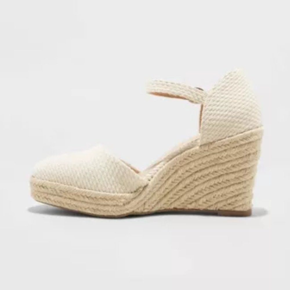 Olivia Rounded Toe Espadrille Wedge Pumps